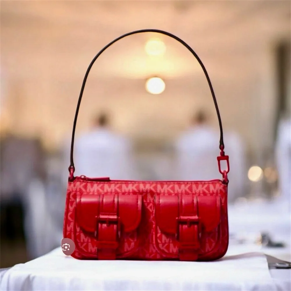 🍒🎄MICHAEL Michael Kors Zoe Convertible Signature Logo Shoulder Bag